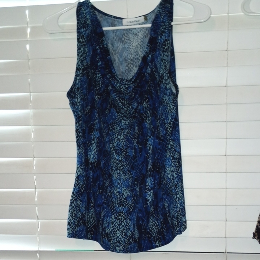 Calvin Klein Women's Blue Sleeveless Top
